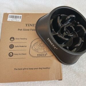 Brand New In Box Black Slow Feeder Dog Bowl